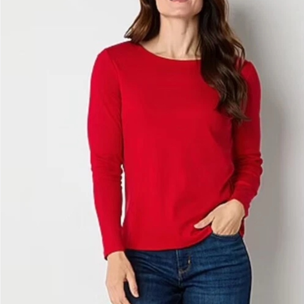 Red Long Sleeve Top